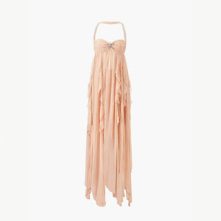 Damen Elegantes Halter Sommer Abendkleid | Maxi