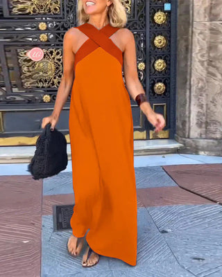 Dámské maxis šaty s halter krkem | Bez rukávů