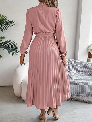 Damska plisowana elegancka sukienka | Midi