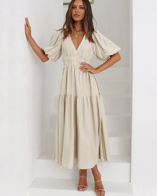 Robe à manches bouffantes femme | Midi