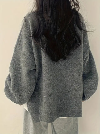 Women's winter pullover with crew neck | oversized