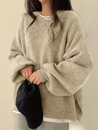 Women's winter pullover with crew neck | oversized