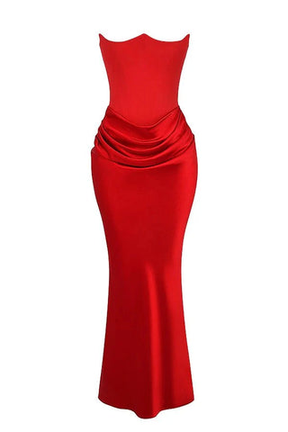 Damen Elegantes Trägerloses Abendkleid | Maxi