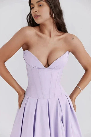Robe de soirée élégante bustier pour femme | Midi