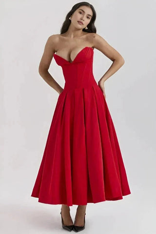 Robe de soirée élégante bustier pour femme | Midi