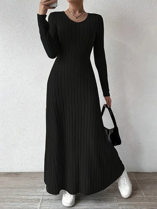 Women's Long Sleeve Maxi Dress | Ribbed Design