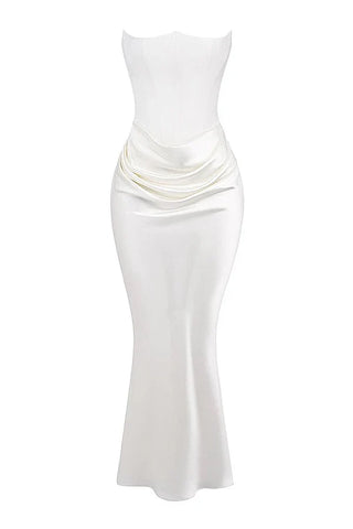 Damen Elegantes Trägerloses Abendkleid | Maxi