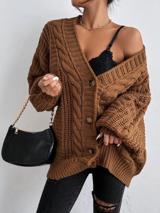 Women's Chunky Cable Knit Cardigan | Oversized