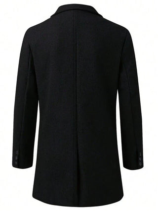 Men's Winter Trench Coat | Classic Button Closure