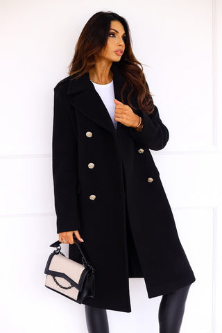 Women's trench coat | Double-breasted with texture & long cut
