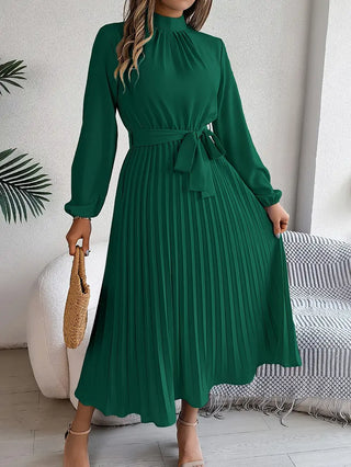 Damska plisowana elegancka sukienka | Midi
