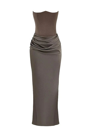 Damen Elegantes Trägerloses Abendkleid | Maxi