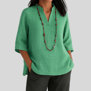 Damen Sommerbluse mit V-Ausschnitt
