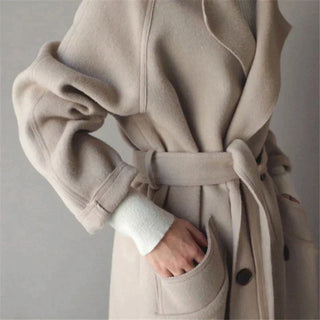 Women's trench coat | Double-breasted with belt & lapel collar