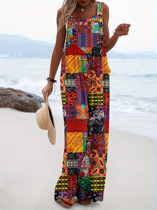 Combinaison d'été sans manches femme | Jambe large