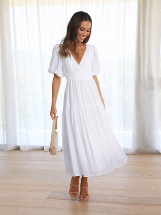 Robe à manches bouffantes femme | Midi