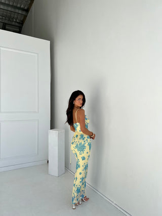 Robe femme ajustée à motif floral | Maxi