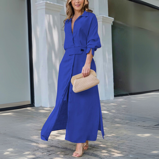 Robe chemise portefeuille femme | Maxi