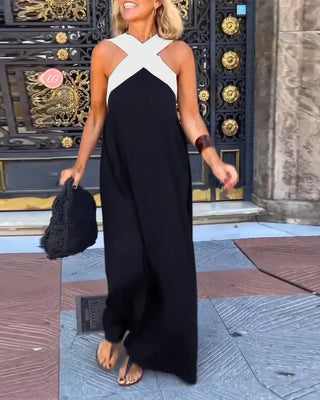 Dámské maxis šaty s halter krkem | Bez rukávů