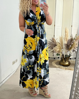 Damen Sommerkleid mit Blumenmuster | Maxi
