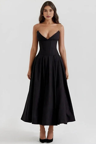 Robe de soirée élégante bustier pour femme | Midi