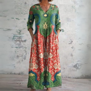 Γυναικείο καλοκαιρινό φόρεμα boho με σχέδιο | Maxi