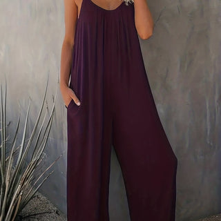Combinaison femme avec bretelles spaghetti | Jambe large
