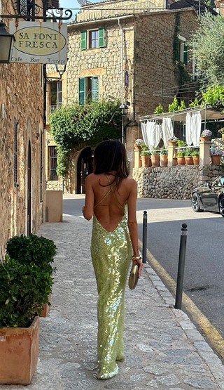 Robe de soirée pour femme avec paillettes | Maxi