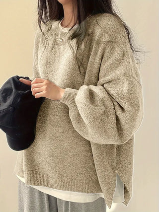Women's winter pullover with crew neck | oversized
