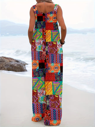 Combinaison d'été sans manches femme | Jambe large