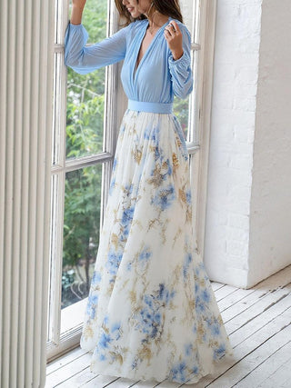 Damen Abendkleid mit V-Ausschnitt | Maxi