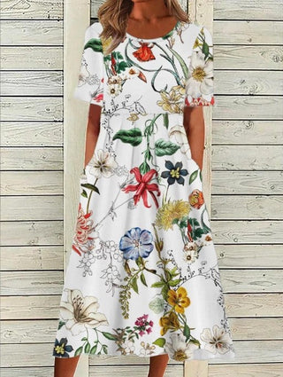 Damen Sommerkleid mit Blumenmuster | Midi