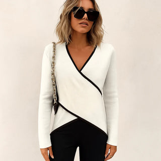 Women's wrap blouse | tied in front