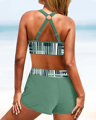 Ensemble bikini imprimé pour femme | Taille haute
