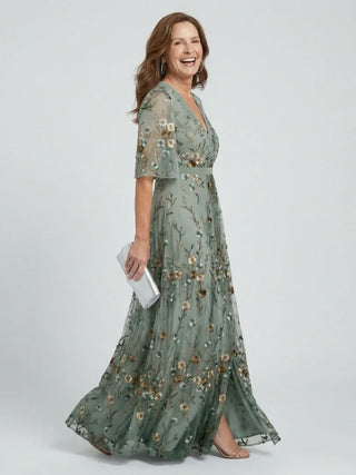 Robe de soirée pour femme avec décolleté en V | Maxi