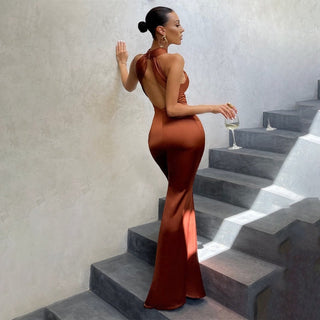 Robe de soirée dos nu femme | maxi