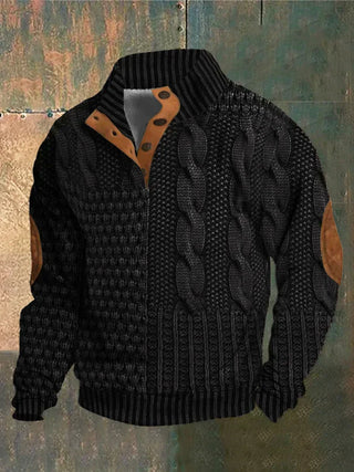 Men's Winter Sweater | With Buttons and Patch Design