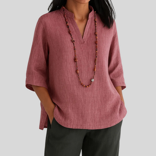 Damen Sommerbluse mit V-Ausschnitt