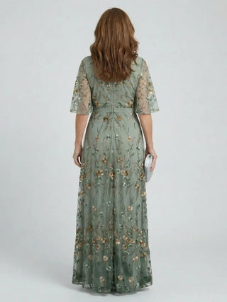 Robe de soirée pour femme avec décolleté en V | Maxi