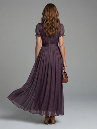 Damen Plissiertes Abendkleid | Maxi