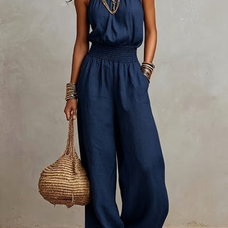 Combinaison pour femmes à col halter | jambes larges