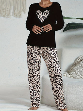 Damen Pyjama Set | Langarm Oberteil & Hose