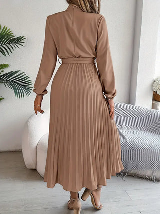 Damska plisowana elegancka sukienka | Midi