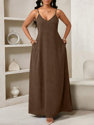 Robe d'été pour femmes à bretelles spaghetti | maxi