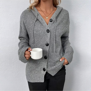 Women's button cardigan | With hood