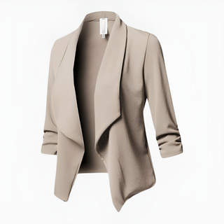 Women's Cropped Open Front Blazer | Long Sleeves
