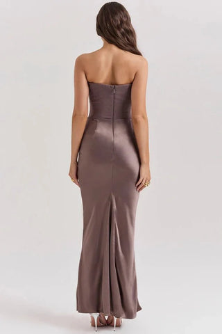 Damen Elegantes Trägerloses Abendkleid | Maxi