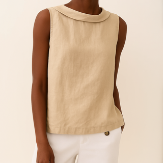 Damen Ärmelloses Rundhals Top | Casual