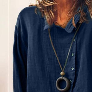 Damen Button Up Langarm Top | Lässig & Alltag