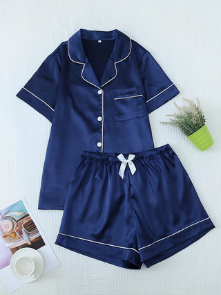 Women's Pajama Set | Button Closure Top & Shorts